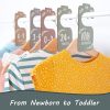 8 Pcs Set Pastels Baby Closet Dividers for Clothing Organizer, Double-Sided Baby Wardrobe Organizer Divider Wooden Clothes Size
