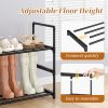 Shoe Rack, 3-Tier Shoe Organizer, Metal Storage Shelf, for 16-20 Pairs, Stackable, for Entryway, 11.75 x 36.5 x 21.5 Inches,