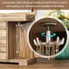 Jewelry Box for Women Girls, Rustic Wooden Jewelry Organizer Box with Mirror, 5 Layer Jewelry Storage Case Display for Necklaces