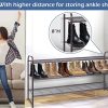 Long 3 Tier Shoe Rack for Closet Wide Shoe Storage Organizer Stackable Metal Shoe Shelf for 24 Pairs Men Sneakers with Wire Grid