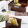 Large Kit - Wooden Storage Box with Decorative Tray & Lock, 2 Jars. Decorative Box for Home Gifts Locking Storage - Unique Gift