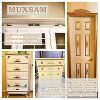 Wood Rose Appliques Onlays Set, 5-Pack Unpainted Decorative Carved Decals for Bed Door Cabinet Wardrobe Mantel Ceiling Wall