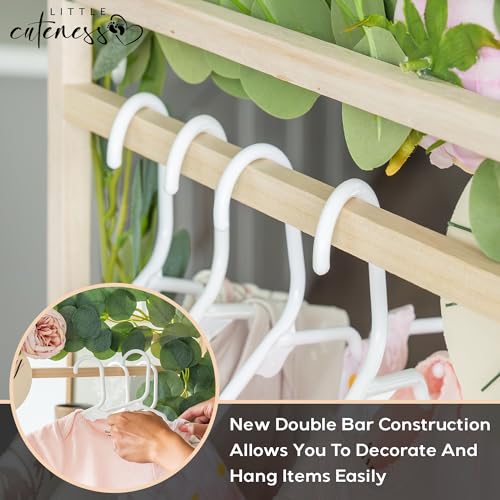 Wooden Baby Shower Crate Closet - Customizable Wooden Crate Box with Dual Rod System, Personalized Baby Shower Basket Alphabet
