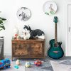 Toy Box, Retro Wooden Look Storage Chest with Safety Hinge, Entryway Storage Bench Supports 220 lb, 29.9 x 15.7 x 18.9 Inches