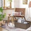 Collapsible Storage Box 16.9"x12.5"x7" with Wooden Handles | Foldable Organizer for Closet, Shelves, Toys & Cosmetics | Durable