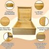 Wooden Eco Box with Hinged Lid - Solid Oak Wood Storage Box with Lid - Wooden Keepsake Box - Decorative wooden boxes with lids