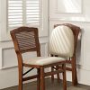 Stakmore French Cane Wooden Folding Chairs with Padded Seats, Set of 2 - No Assembly Foldable Dining Chairs, Steel Folding