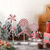 6 Pcs Halloween Christmas Table Decorations Wooden Ghost Candy Tiered Table Signtray Decor Rustic Holiday Tabletop Centerpiece