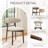 Wooden Dining Chairs Set of 2, Modern Fabric Upholstered Kitchen Side Chairs, Farmhouse Dining Room Chair with Foot Pegs, Beige