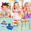 Sand and Water Table for Toddlers Ages 3+, Kids Wooden Sensory Activity Table with 2 Collapsible Storage Bins, Acrylic Painting