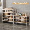 Bamboo Shoe Rack Organizer for Closet and Entryway-Space-Saving Narrow Shoe Stand-Versatile Shoe Holder for Door or Closet