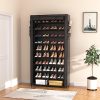 10 Tier Shoe Rack with Covers,Large Capacity Stackable Tall Shoe Shelf Storage to 50-55 Pairs Shoes and Boots Sturdy Metal Free