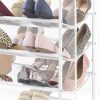 4-Tier Rolling Shoe Cart - Mesh & Metal - Holds up to 24 pairs of Shoes - Double Sided - White
